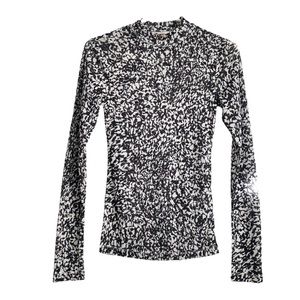 H&M Trend Patterned Mock Neck Top Size S